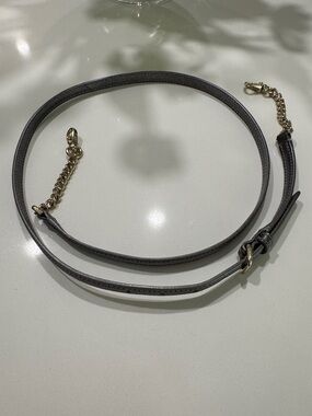 Kate Spade pewter cobbled leather crossbody strap